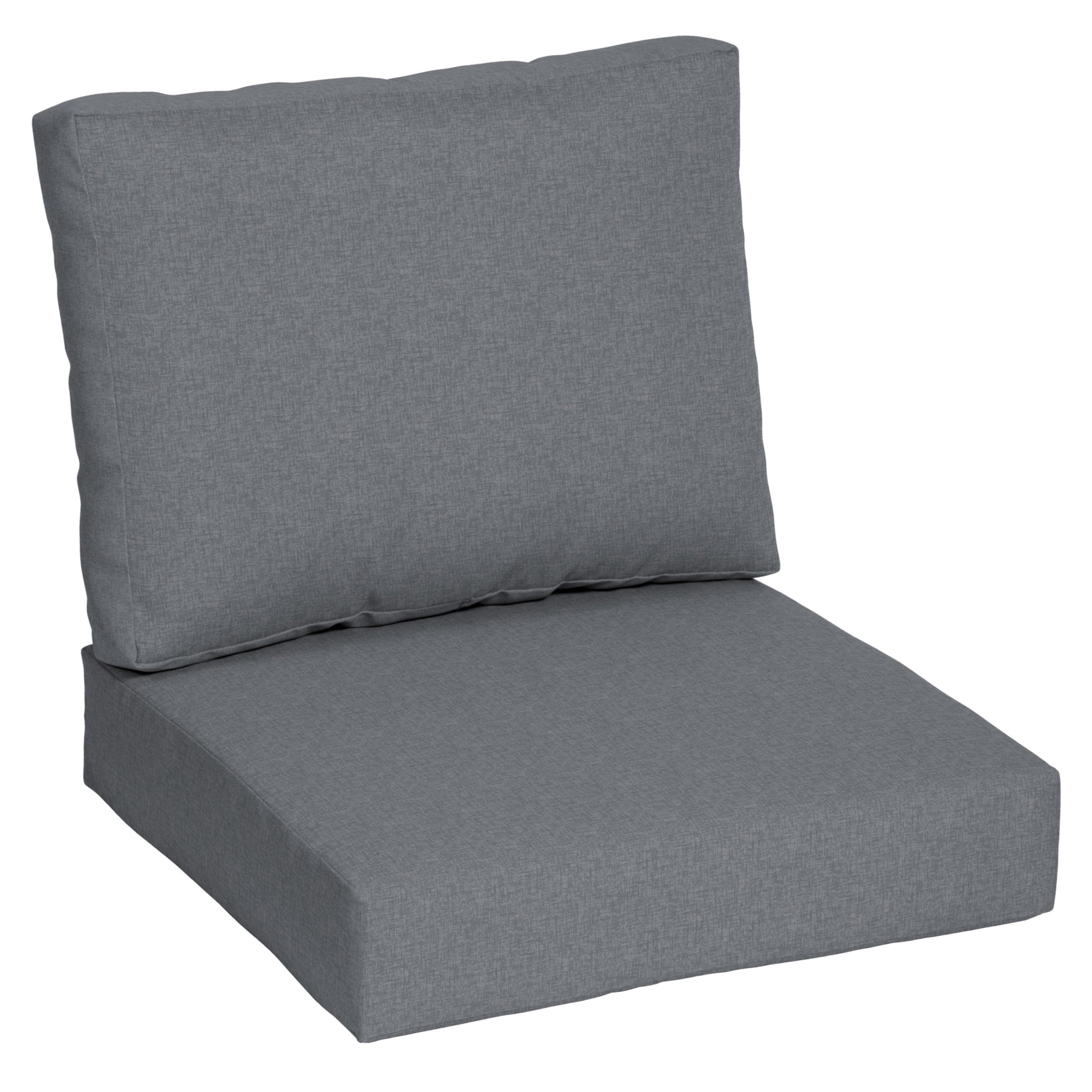 Better Homes & Gardens 42" x 24" Grey Outdoor 2-Piece Deep Seat Cushion