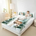 thumbnail image 4 of Feelyou Deer Animal Full Size Sheets for Kids, Merry Christmas Bed Sheets, Jungle Xmas Tree Sheet Sets, Lightweight Room Decor,4 Pieces, 4 of 7
