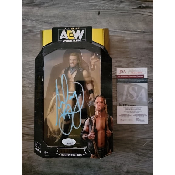 AEW Unrivaled Collection Hangman Adam Page Figure signature JSA signature SER 11