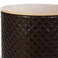thumbnail image 5 of Homebeez Velvet Round Storage Ottoman Footrest Stool Coffee Table Toy Chest Brown 15"D x 21.1"H, 5 of 6