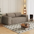 thumbnail image 2 of Leumius 78.8" Cloud Couch,3 Setaser Sofa with Deep Seat,Boneless Couch Sofa with 2 Pillows for Living Room,No Assembly Required,Camel, 2 of 8