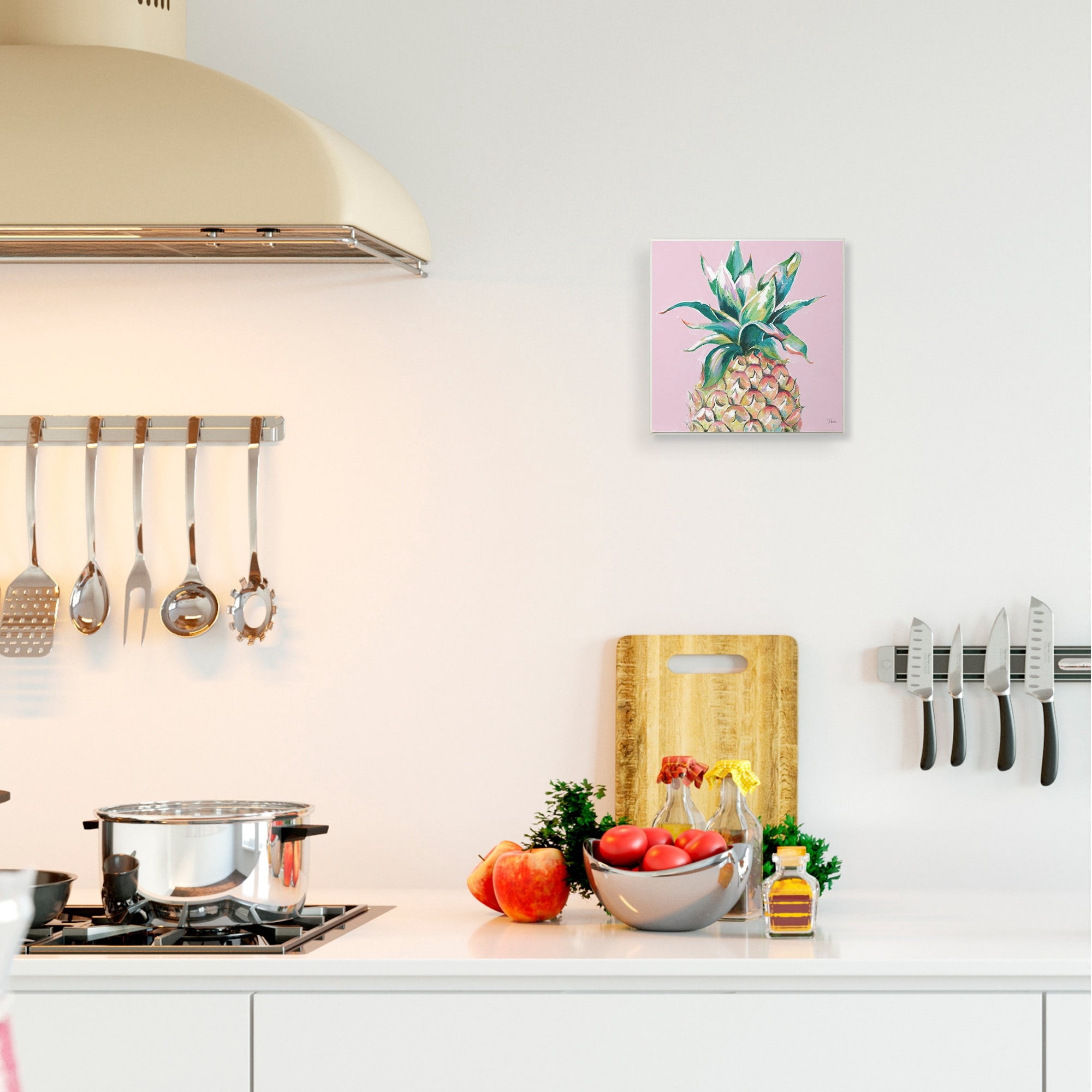 Stupell Industries Cropped Pineapple Composition Pink Color Pop Wall Plaque by Patricia Pinto