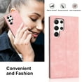 thumbnail image 4 of TECH CIRCLE Samsung S22 Ultra Wallet Case, RFID Blocking Credit Card Holder PU Leather Magnetic Flip Stand Case for Samsung Galaxy S22 Ultra,Pink, 4 of 10