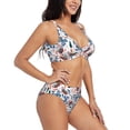thumbnail image 2 of Rocae Retro Butterfly for Bikini Set for Women Two Piece Sexy High Swimsuits Split Crossover Bikini Medium, 2 of 9
