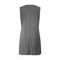 thumbnail image 5 of Hyknon Robes d'Été pour Femmes Mode Couleur Unie Col Rond Sans Manches Robes Plissées Fluides Amples Sans Manches avec Poches, 5 of 5