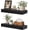 Black, variant on 36x6.8x2 Inch Rustic Floating Shelves for Wall Set of 2 - Black Solid Wood Wall Mounted Shelves with Invisible Bracket, Extended Design for Farmhouse Living Room Bedroom Kitchen Decor
