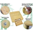 thumbnail image 3 of Charcuterie Board Set - with Set of 4 Cheese Knives - Bamboo Serving Tray -  Housewarming Gift for a New Home - Large Wood Platter and Accessories, 3 of 8