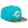 thumbnail image 3 of Men's New Era Aqua Miami Dolphins Active Two-Tone Camo 59FIFTY Fitted Hat, 3 of 6