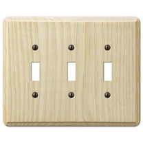 Amerelle 3-Gang Solid Ash Toggle Switch Wall Plate, Unfinished Ash 401TTT