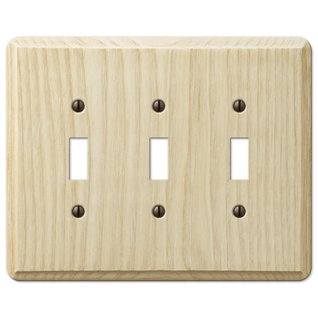 Amerelle 3-Gang Solid Ash Toggle Switch Wall Plate, Unfinished Ash 401TTT