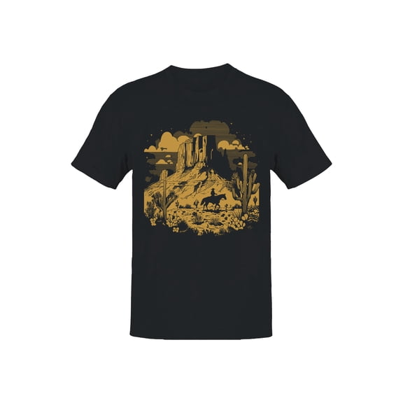 Desert Cowboy Under Starry Sky Men's T-shirt