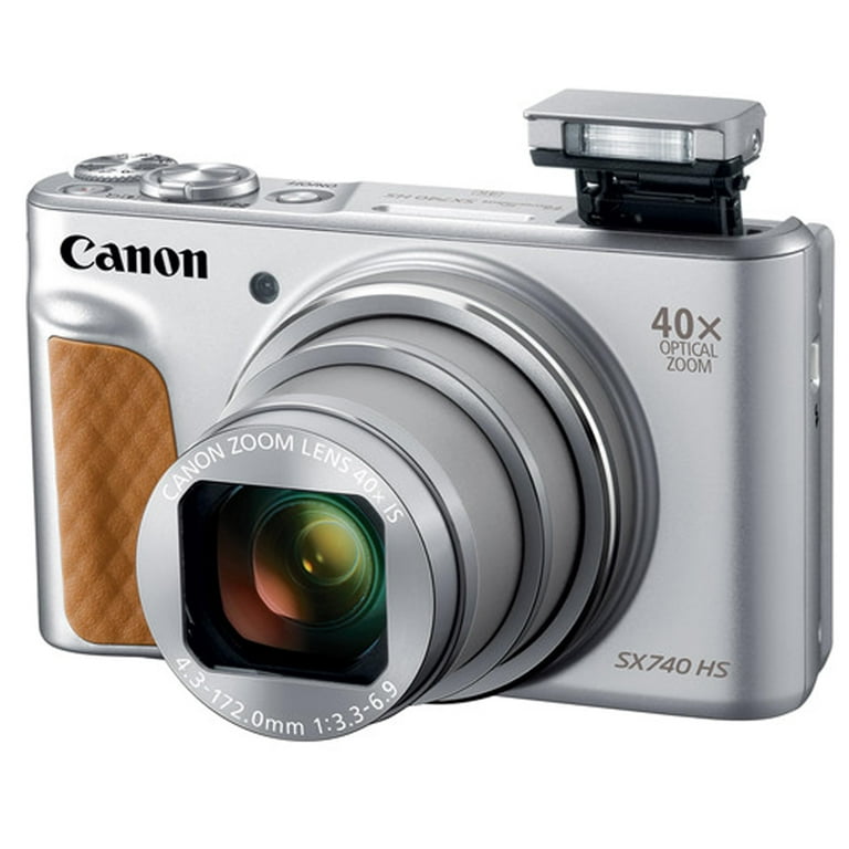 Canon Powershot SX740 HS Digital Camera (Silver) + 64GB Memory + Stabilizing Grip + Software Pack +More (Value Bundle)