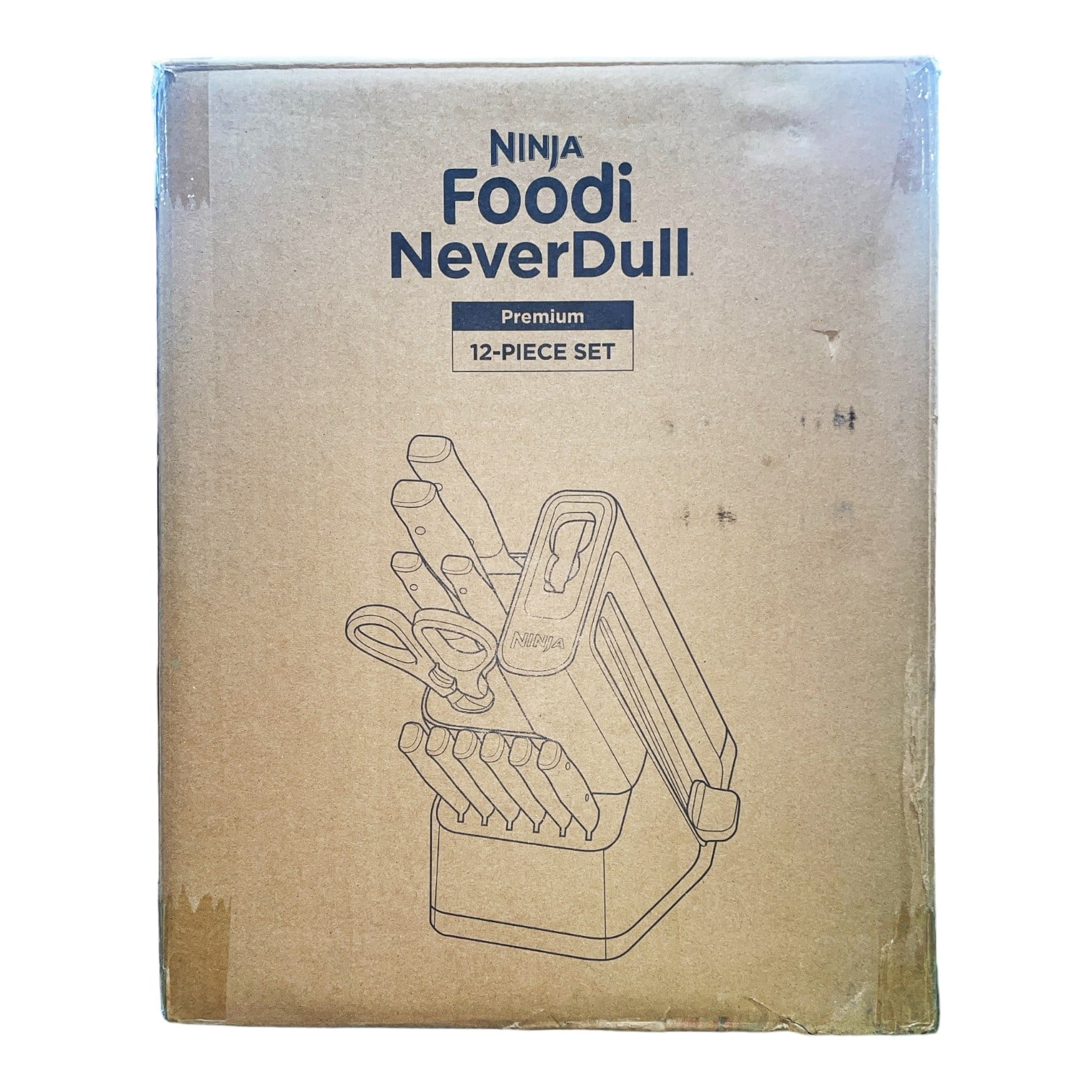 Ninja Foodi NeverDull 12-Piece Premium Knife System with Sharpener (K32012AWBN) - White