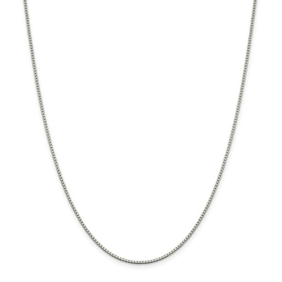 White Sterling Silver necklace Box chain 16 in 1.4 mm