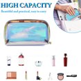 thumbnail image 4 of Bolsa de maquillaje holográfica para damas y damas de honor, bolsa de maquillaje portátil impermeable y bolsa de artículos de tocador transparente, 4 of 5