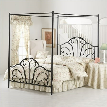 Hilale Dover Black Metal Canopy Bed Full Canada Hilale Dover Black Metal Canopy Bed Queen Image 1 Of