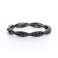 thumbnail image 1 of JeenMata Alianza de Boda de Eternidad con Diamantes Negros Creados en Laboratorio de Forma Redonda de 0,15 TCW en Baño de Oro Negro de 18 K sobre Plata, 1 of 6