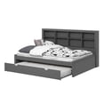 thumbnail image 2 of Donco Kids Bookcase Full Daybed with Twin Trundle, Full, Dark Grey, 2 of 12