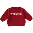 thumbnail image 3 of SUXIAN Baby Sweater Personalised Name Embroidery Knitted Knitwear for Toddler Boys Girls Winter Clothing Children Autumn Tops Red 6-12 Months, 3 of 3
