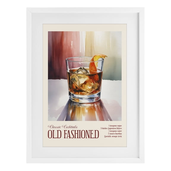 Stupell Industries Old Fashioned on Surface White Framed Print Under Glass, design by Andreas Magnusson