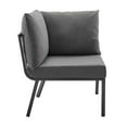 thumbnail image 6 of Modway Riverside Outdoor Patio Aluminum Corner Chair in Gray/Charcoal, 6 of 8