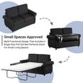 thumbnail image 3 of Pull Out Sofa Bed Loveseat Sleeper with Twin Memory Foam Mattress, Linen Upholstered Convertible Couch with USB Ports for Living Room, Apartment, Black, 3 of 9