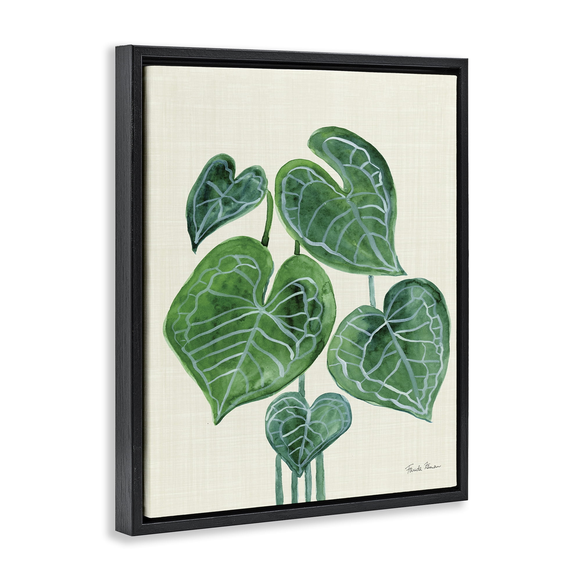Stupell Industries Tropical Leaf Bundle Botanical & Floral Painting Black Floater Framed Art Print Wall Art, 17 x 21