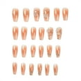 thumbnail image 4 of Fofosbeauty 24pcs Press on False Nails Tips, Short Coffin Fake Nails, Short Coffin Camellia Pearl Rhinestone, 4 of 8