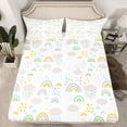 thumbnail image 2 of Castle Fairy Cute Rainbow Full Size Sheets,Cartoon Stars Print Bed Sheets, 2 of 7