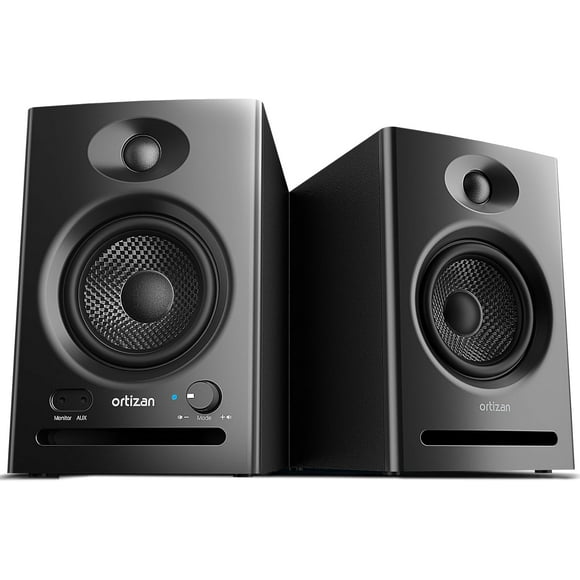 Ortizan C7 Dual‑Mode 2.0 Studio Monitors – Active Near‑Field Speakers with Bluetooth 5.3 (Pair, Black)