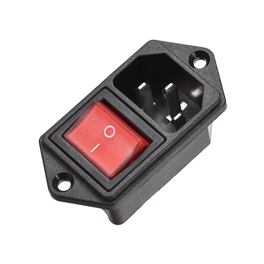 Power Socket IEC320 C14 AC Power Cord Inlet Receptacle 250V 10A Red