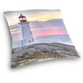 thumbnail image 3 of Sunset Behind Lighthouse Velvet Plush Throw Pillow Cushion Case Cover - 18" x 18" - Invisible Zipper Home Decor Floral for Couch Sofa No Pillow Insert, 3 of 5