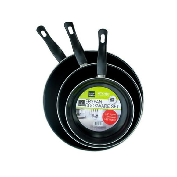 Bulk Buys OC644-3 Stainless Steel Non-Stick Frying Pan Set -Pack of 3