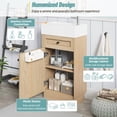 thumbnail image 3 of 18.5-inch Rustic Bathroom Vanity with Reversible Resin Sink, Soft-Close Doors & Adjustable Shelf, Space-Saving MDF Cabinet, Wood Grain Finish for Small Bathrooms, Apartments, 3 of 10