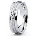 thumbnail image 2 of Silly Kings 6mm Titanium Wedding Ring Brushed Finish Unique Design Comfort Fit Unisex Mens Womens Band, 2 of 3