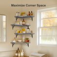 thumbnail image 5 of FURNINXS Rustic Corner Floating Shelves 5.9” x 11.4” x 16.5” 4-Tier Wood Finish (4 Count), 5 of 7