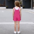 thumbnail image 6 of Hot Pink Boy Girl Casual Bib Pants Shortalls for Girl Summer Fall Faux Gauze Linen Kawaii Overall Straight Leg Plain Jumpsuits Shortalls Shorts One Piece Girl 2026 11 Year, 6 of 8