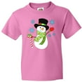 thumbnail image 3 of Inktastic Christmas Snowman in Top Hat with Candy Cane Youth T-Shirt, 3 of 5