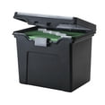 thumbnail image 2 of IRIS USA File Box Portable File Organizer Plastic File Box for Letter File w/ Organizer-Lid, BPA-Free Plastic Storage Organizer with Secure Buckle and Handle, Black 4 Pack, 2 of 6