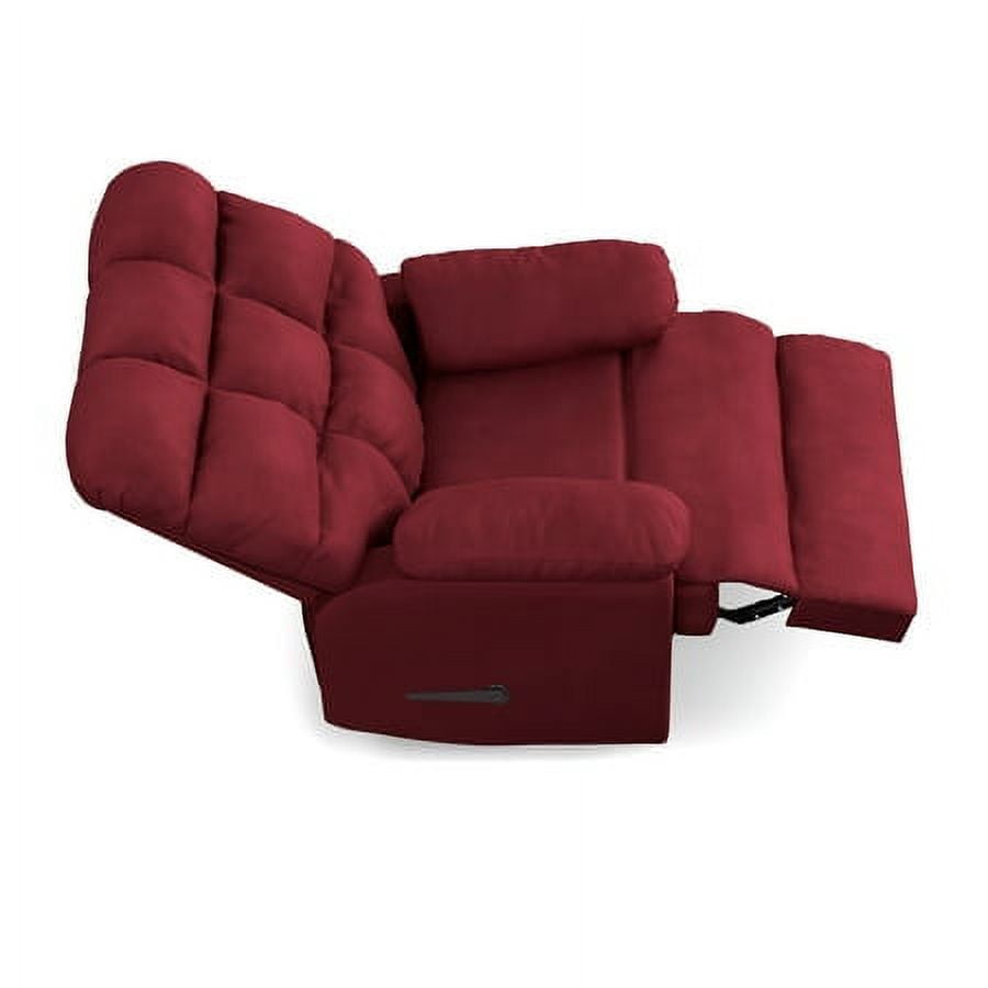 Homesvale Wall Hugger Recliner, Crimson Red Microfiber