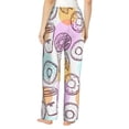 thumbnail image 3 of Disketp Donuts And Coffee Print Women'S Comfy Pajama Pants Casual Drawstring Palazzo Lounge Wide Leg Pants, 3 of 9