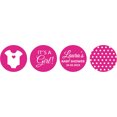 thumbnail image 2 of Darling Souvenir 190 Pcs Its A Girl Theme Custom Stickers for chocolate Candy Labels-Fuchsia Pink, 2 of 2