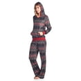 thumbnail image 2 of Ashford & Brooks Women's Mink Fleece Hoodie Pajama Set - Fair Isle Black - 2X-Large, 2 of 5