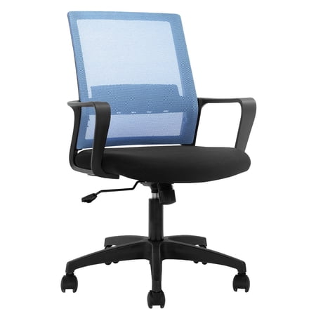 BestOffice Ergonomic Office Chair Lumbar Support Adjustable Height with Armrests for Adults(Blue)