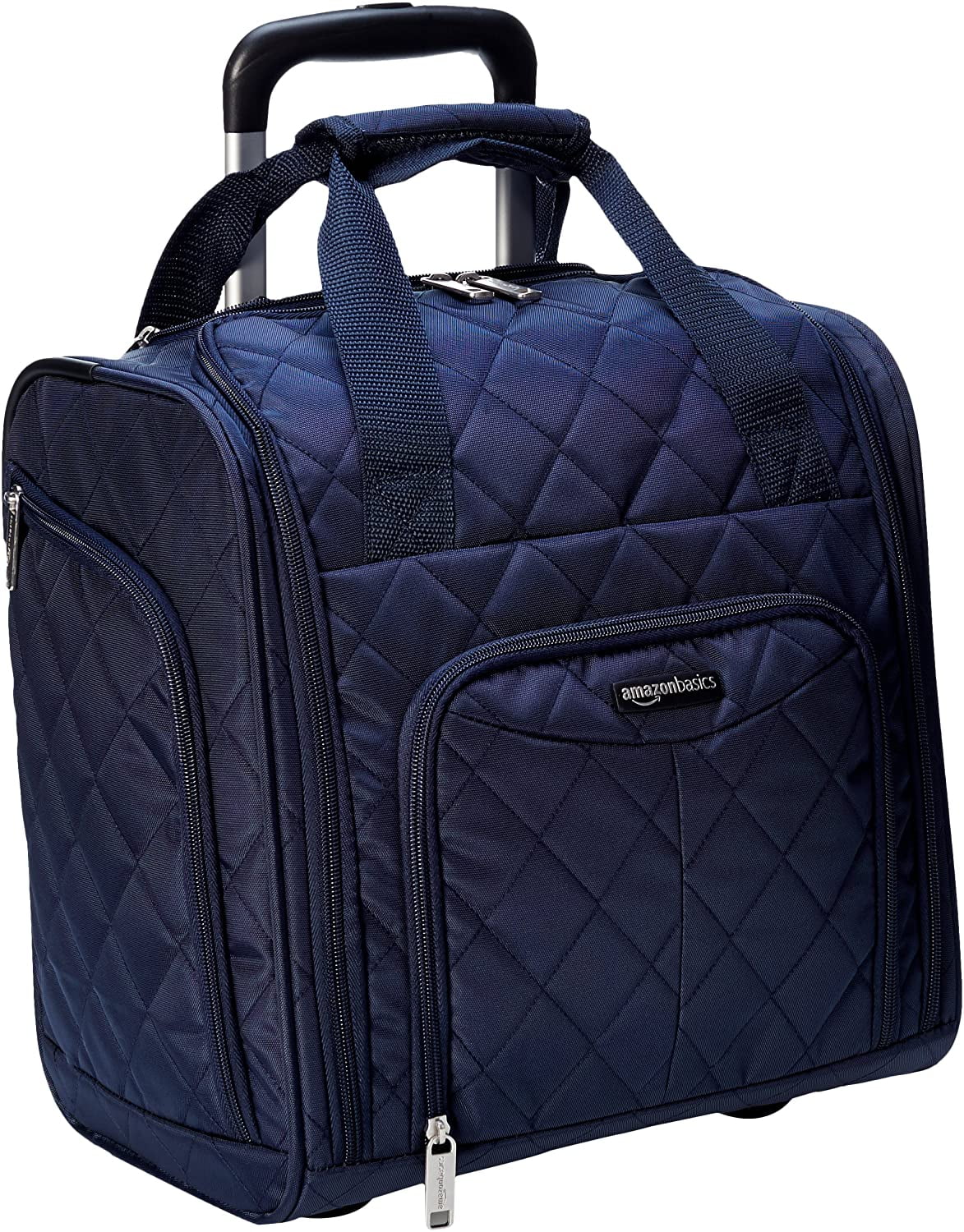 Underseat CarryOn Rolling Travel Luggage Bag, 14 Inches, Navy Blue