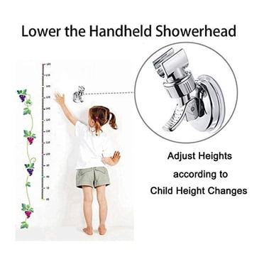 Suction Cup Shower Head Holder - Adjustable Height Bracket For Handheld Showers, No Drilling Required