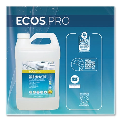 ECOS PRO Dishmate Liquid Dish Soap Unscented 128 oz. (PL9721/04)