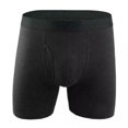 thumbnail image 1 of Men Long Leg Boxer Cotton Soft Underwear Briefs Trunks Breathable Open Fly Pouch, 1 of 4