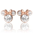 thumbnail image 4 of Pendientes de oro rosa con piedra natal de Minnie Mouse de Disney en abril, 4 of 6