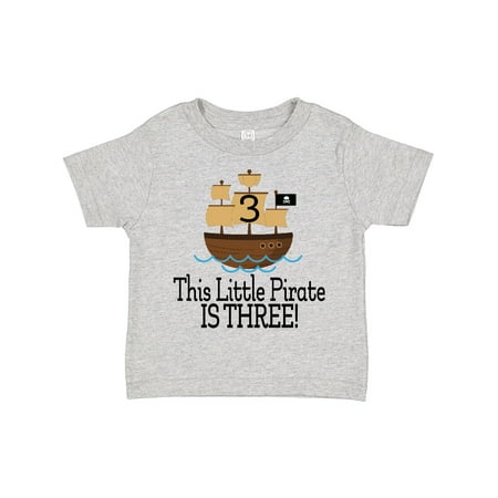 

Inktastic Pirate 3rd Birthday Party Boys Gift Toddler Boy Girl T-Shirt